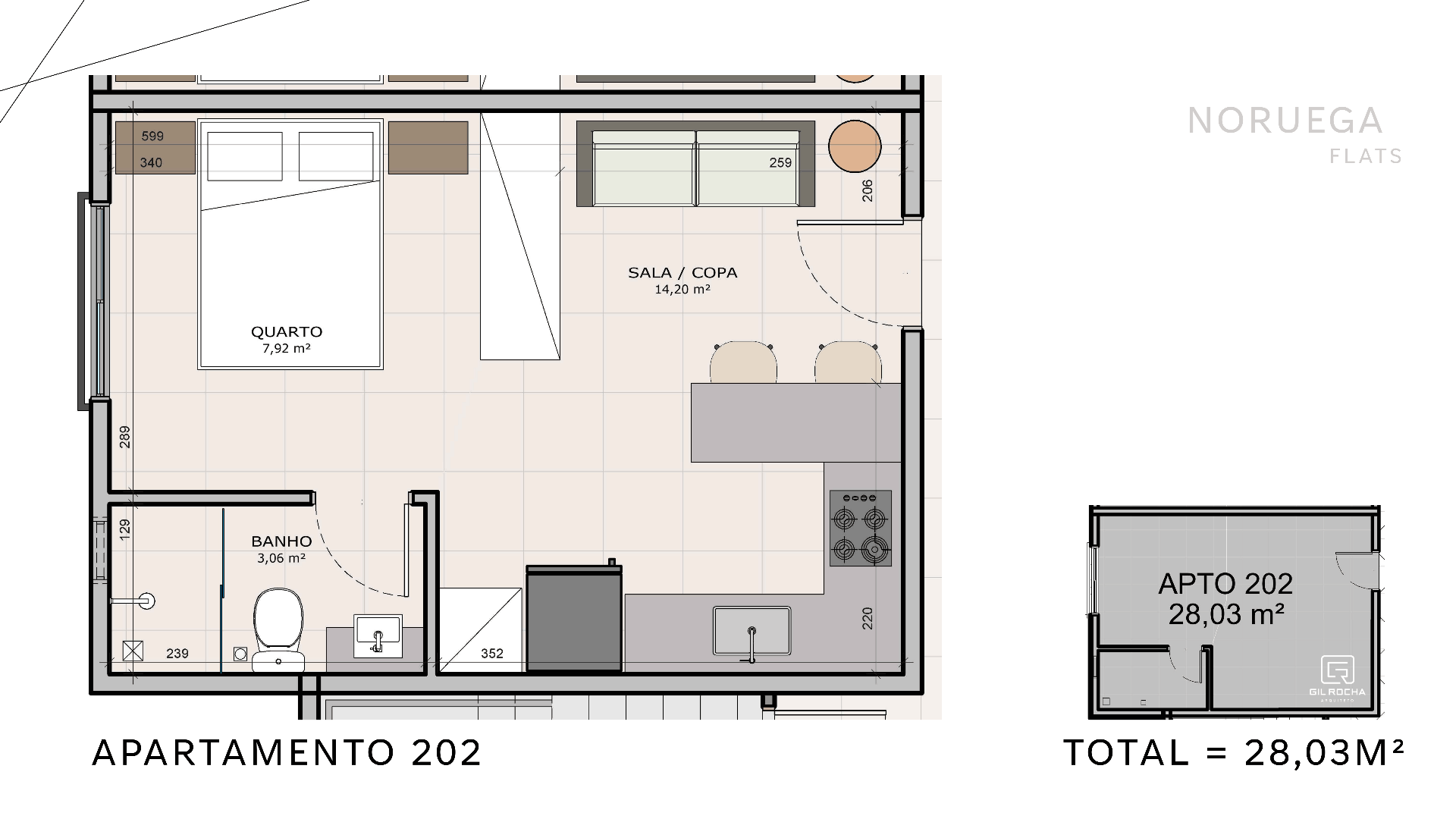 Planta Apartamento 202 do Noruega Flats