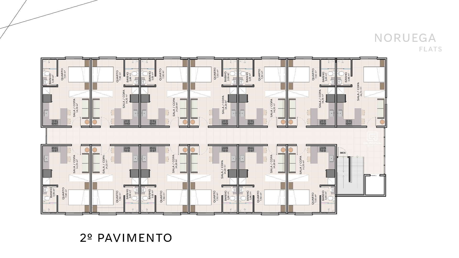 Planta 2º Pavimento do Noruega Flats